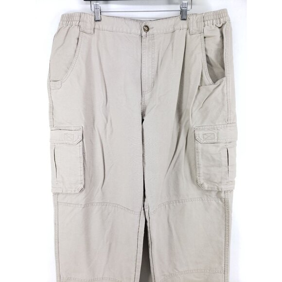 Cabelas Mens 42x30 Cargo Pants Tan High-Rise Full-Length Durable Casual Style - Picture 8 of 11